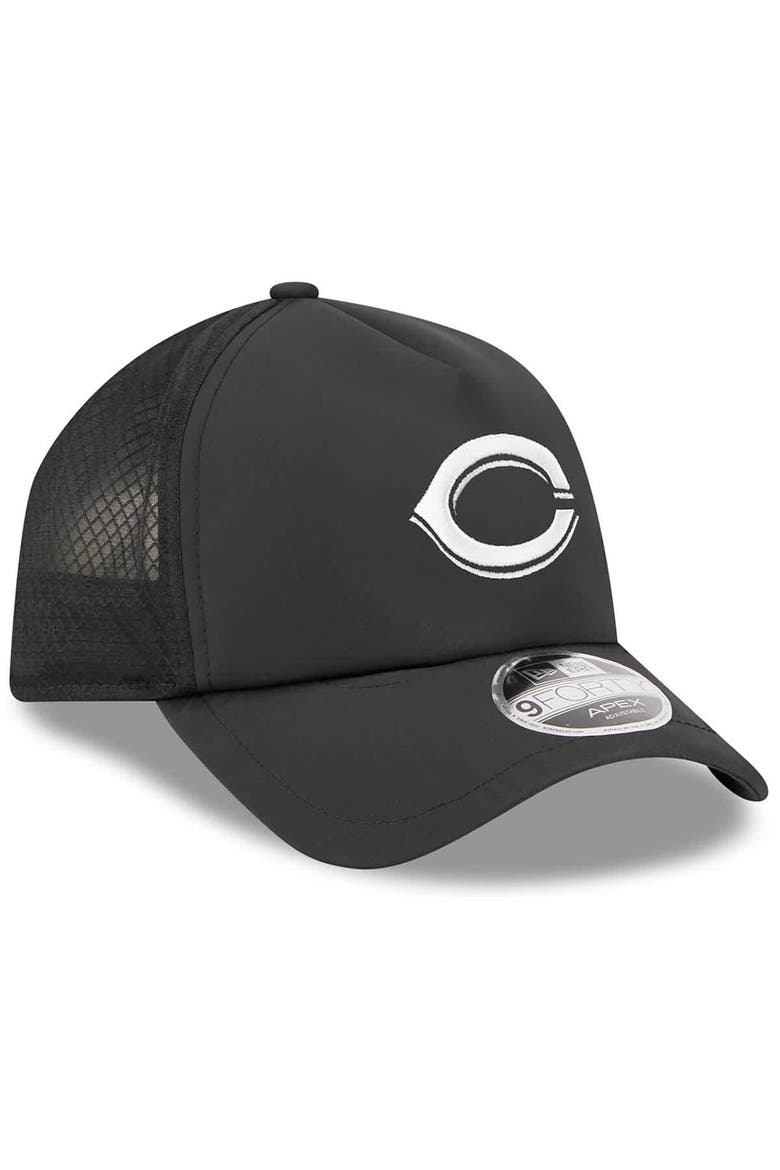 Men's New Era Black Cincinnati Reds 2026 Batting Practice Apex 9FORTY Adjustable Trucker Hat, Alternate, color, Black
