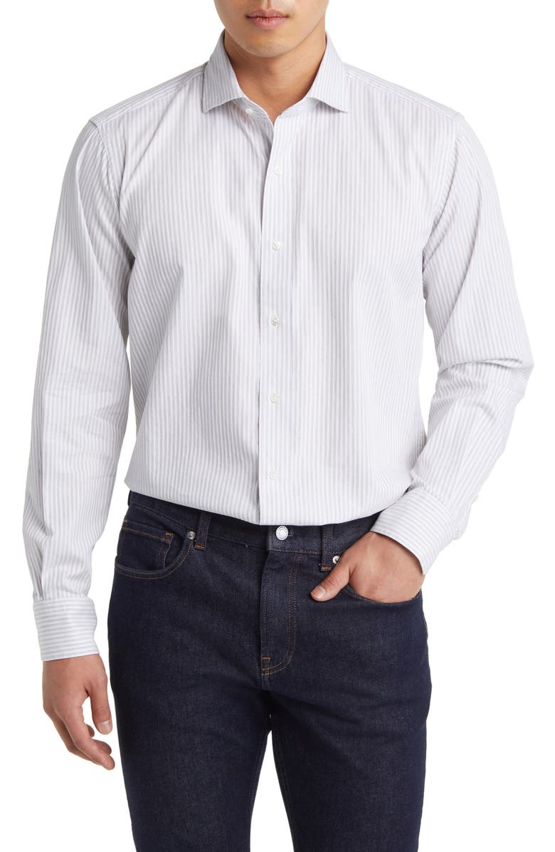 Peter Millar Brookhaven Stripe Button-Up Shirt, Main, color, 