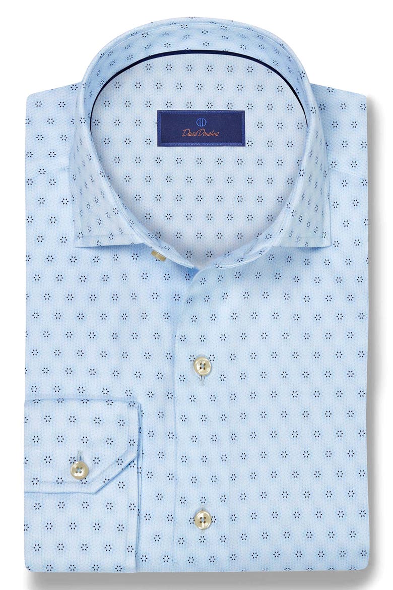 Geometric Print Sport Shirt, Alternate, color, SKY/ NAVY