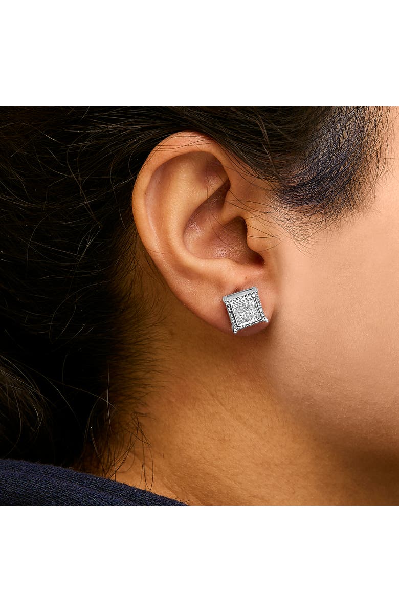 Haus of Brilliance 14K White Gold 2.0 Cttw Lab Grown Diamond Wavy Quad Stud Earrings, Alternate, color, White