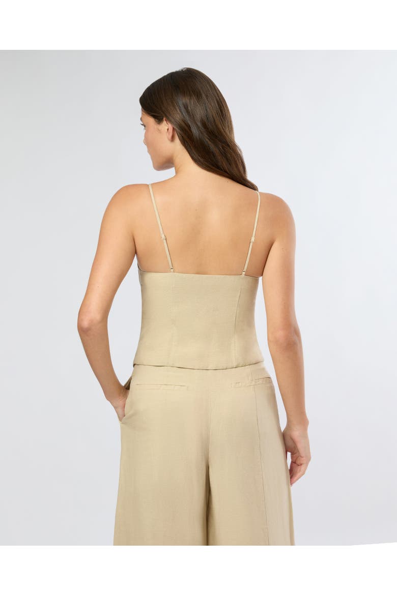Air Linen High Neck Top, Alternate, color, JUTE