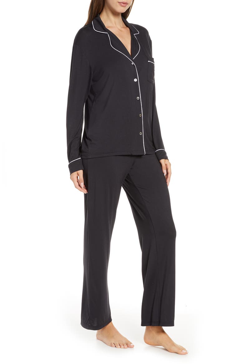 Lenon Jersey Pajamas, Alternate, color, BLACK