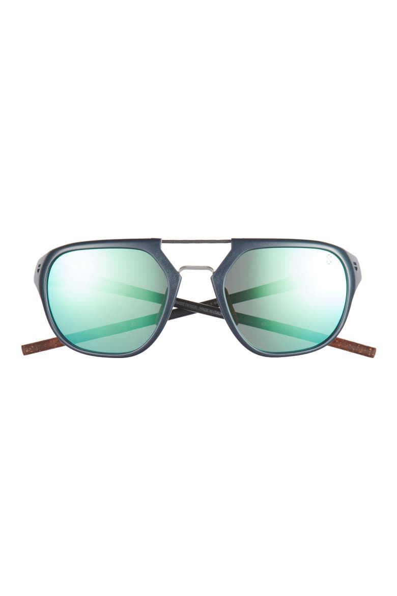 Line 53mm Polarized Pilot Sunglasses, Main, color, MATTE BLUE / GREEN POLARIZED
