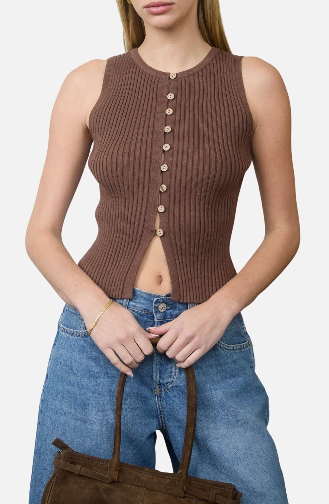 Rib Sleeveless Sweater - image 3