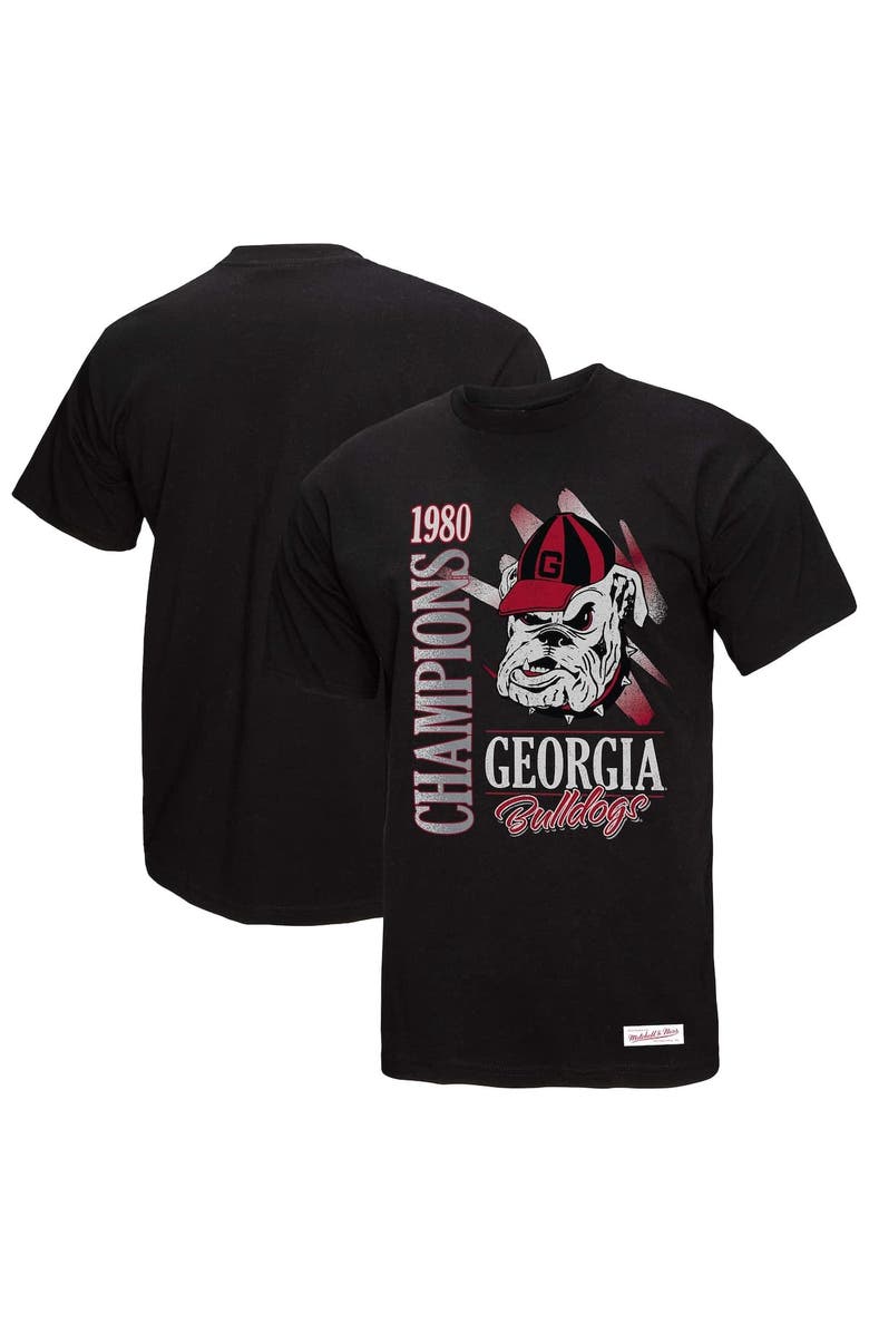 Mitchell & Ness Men's Mitchell & Ness Black Georgia Bulldogs Retro Brush Mineral Wash T-Shirt, Alternate, color, Black