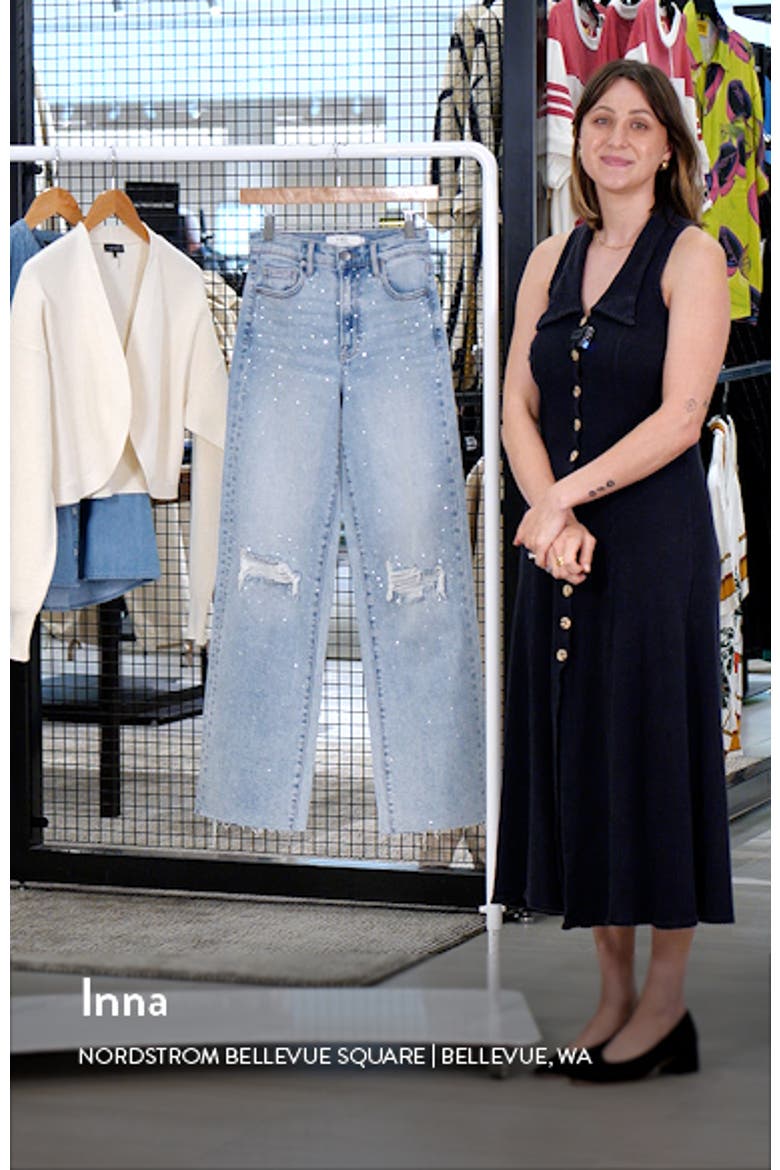 Wilda Icon Diamonte Ripped Straight Leg Jeans video