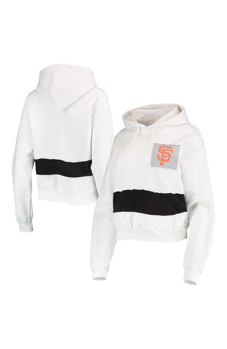 REFRIED APPAREL Women's Refried Apparel White/Black San Francisco Giants Cropped Pullover Hoodie, Main, color, 