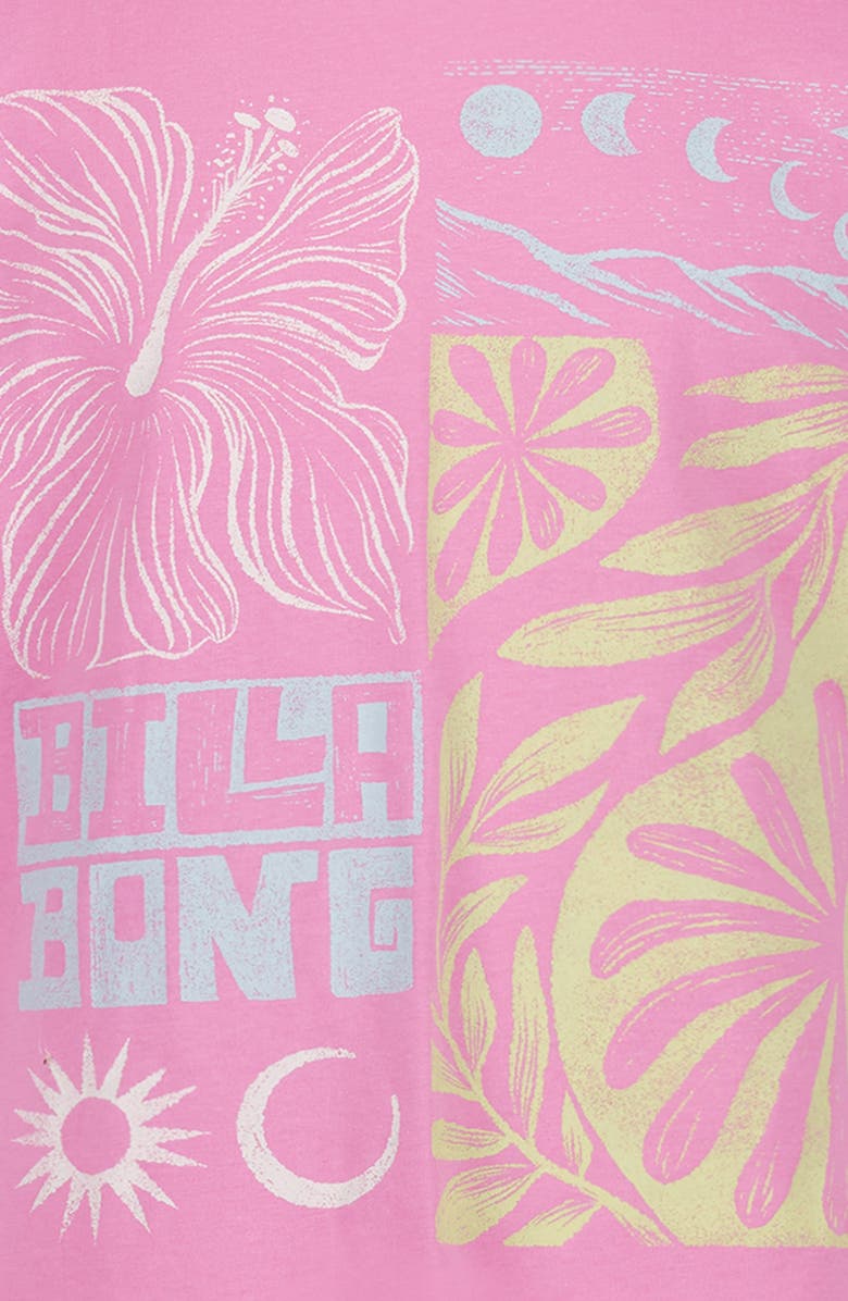 Billabong Kids' Summer Oversize Cotton Graphic T-Shirt, Alternate, color, Cyclamen