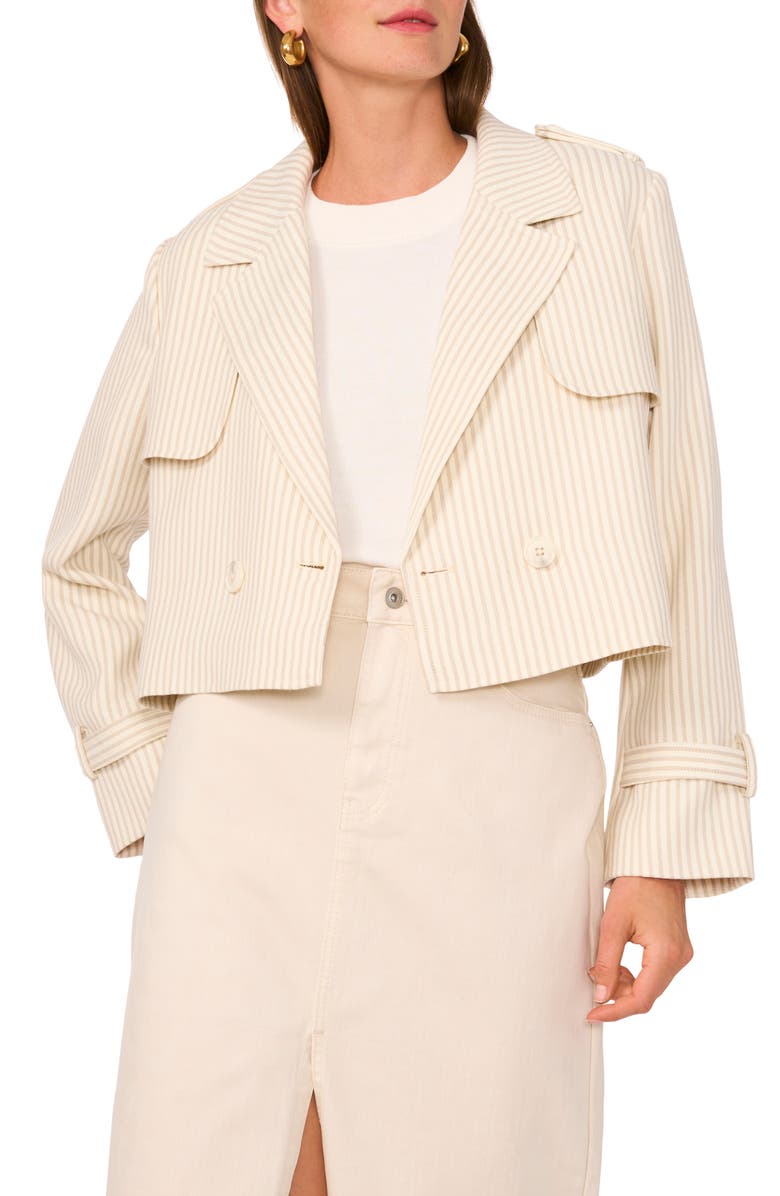 1.STATE Stripe Double Breasted Crop Jacket, Main, color, New Ivory