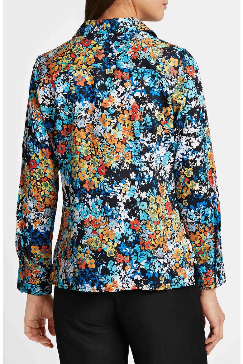 Katie Floral Print Cotton Button-Up Shirt, Alternate, color, BLUE MULTI