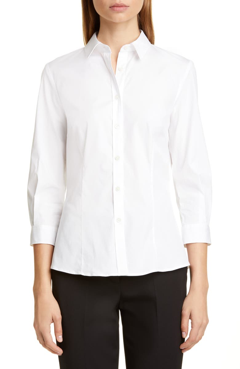 Carolina Herrera Poplin Shirt, Main, color, White
