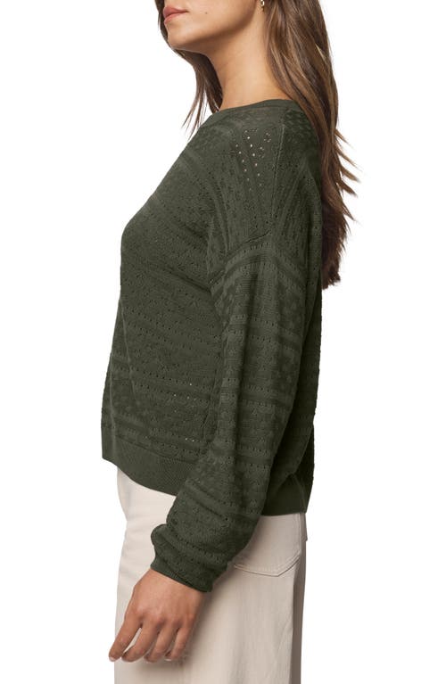 Splendid Georgie Oversize Pointelle Sweater In Green