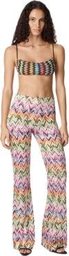 Missoni Flared Pants In Stretch Viscose With Lace Pattern And Zigzag Motif