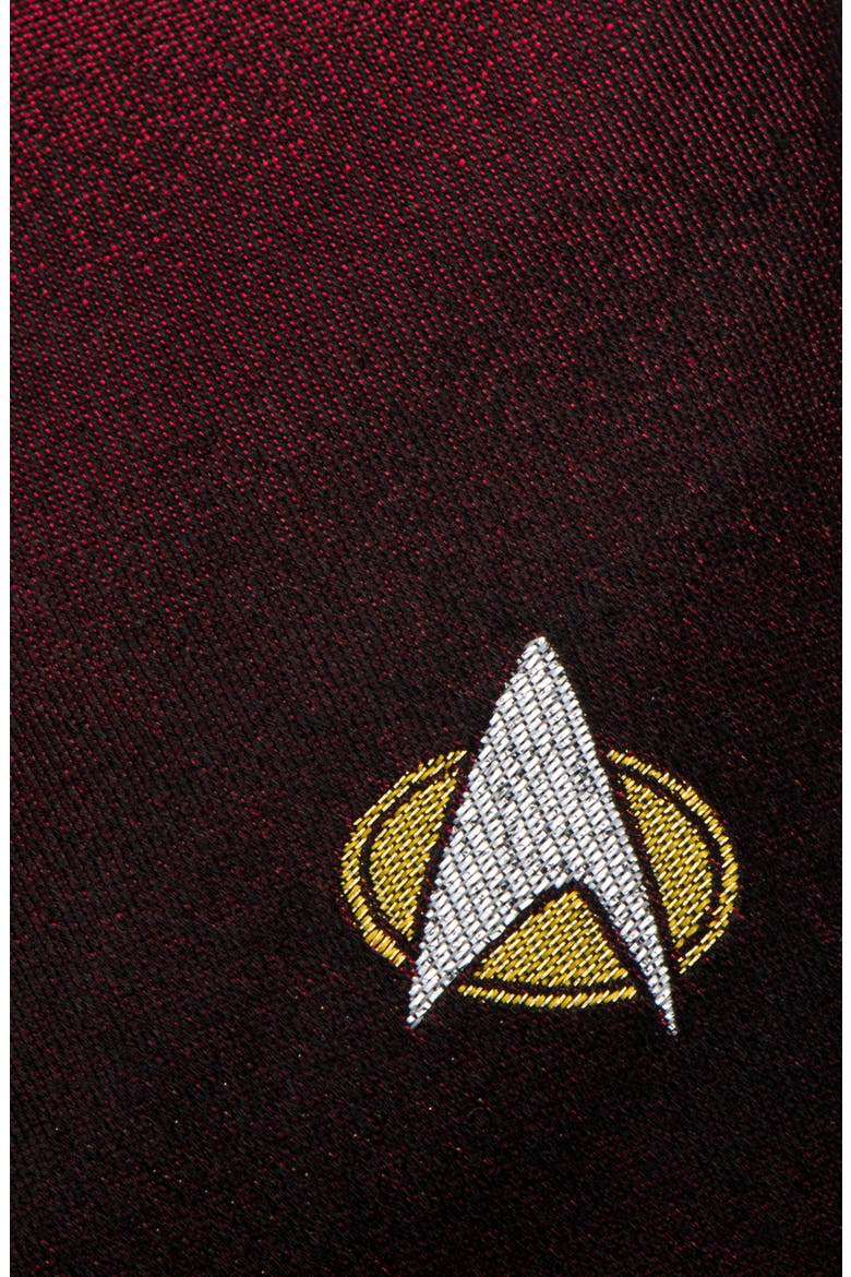 Star Trek TNG Shield Silk Tie, Alternate, color, RED