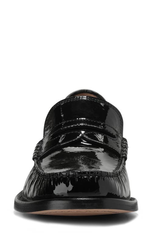Cole Haan Lana Luxe Penny Loafer In Black Crinkle Patent