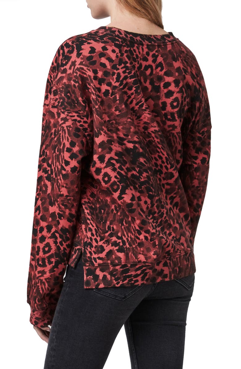 AllSaints Redar Leopard Print Sweatshirt, Alternate, color,