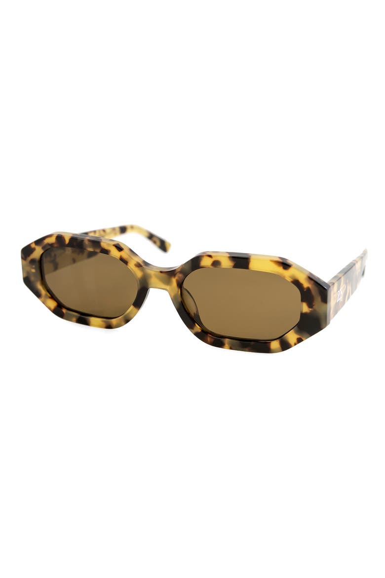 Mia 55mm Polarized Oval Sunglasses, Alternate, color, BROWN