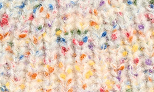 Tasha Marled Confetti Cuffed Beanie In White