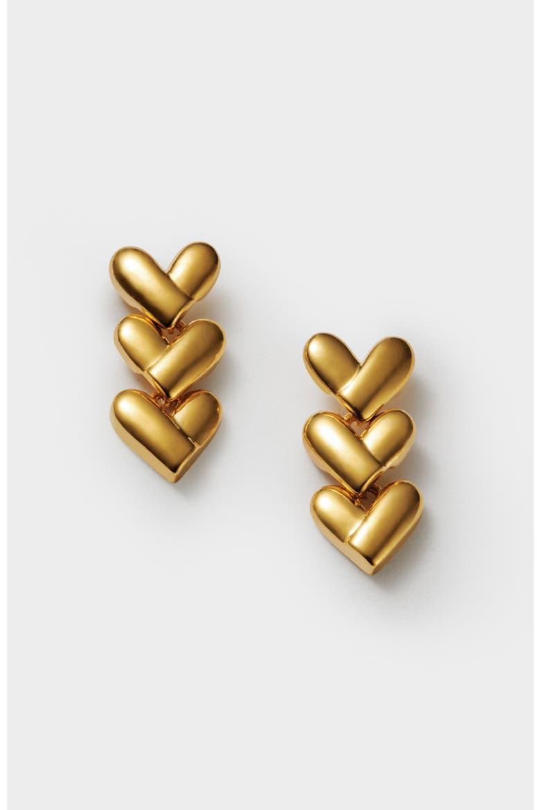 Heart Link Earrings, Main, color, Gold