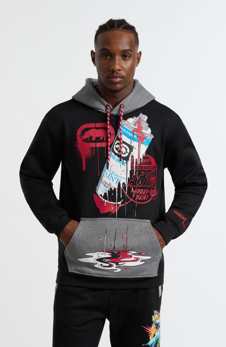 Ecko Unltd. Tag A Lot Hoodie, Main, color, Black