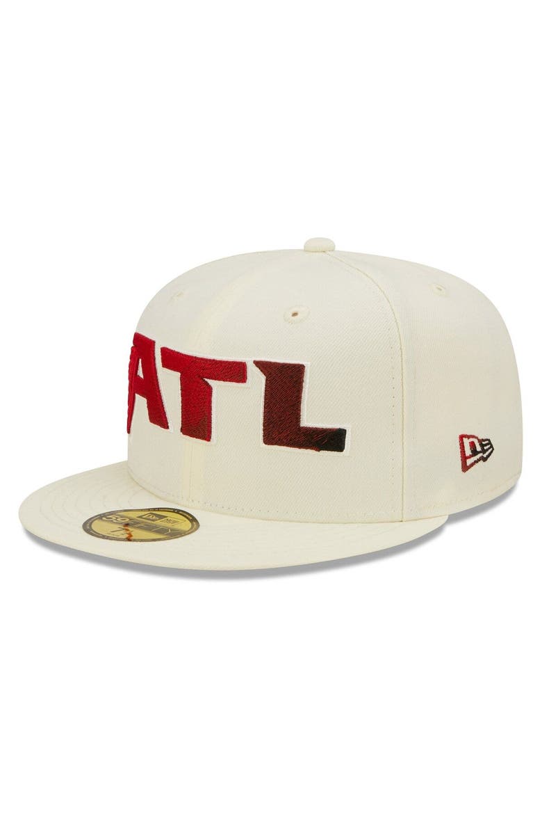 Men's New Era Cream Atlanta Falcons Chrome Color Dim 59FIFTY Fitted Hat, Main, color, Cream