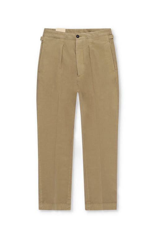 Fortela Oklahoma Cotton Pleated Trousers In Brown