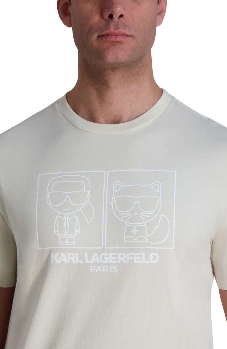 KARL LAGERFELD PARIS Karl & Choupette Square Logo Graphic T-Shirt, Alternate, color, 