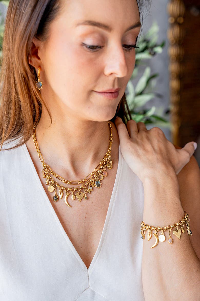 Talisman Charm Bracelet, Alternate, color, Gold