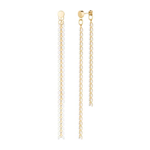 Elegante Enamel Chevron Dangle Earrings