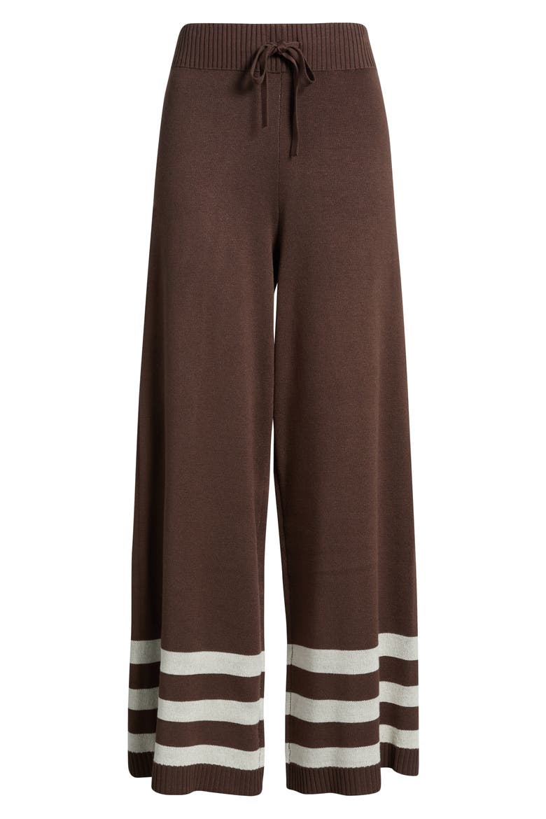Stripe Leg Sweater Pants, Alternate, color, EARTH