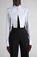 TOM FORD Bib Front Cotton Voile Crop Shirt
