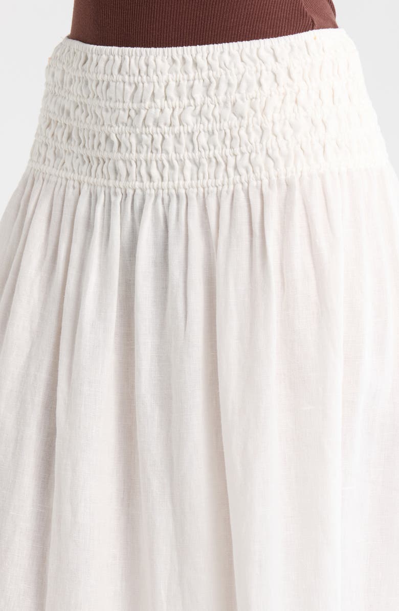 Rails Alessa Smock Waist Linen Blend Maxi Skirt, Alternate, color, White Linen