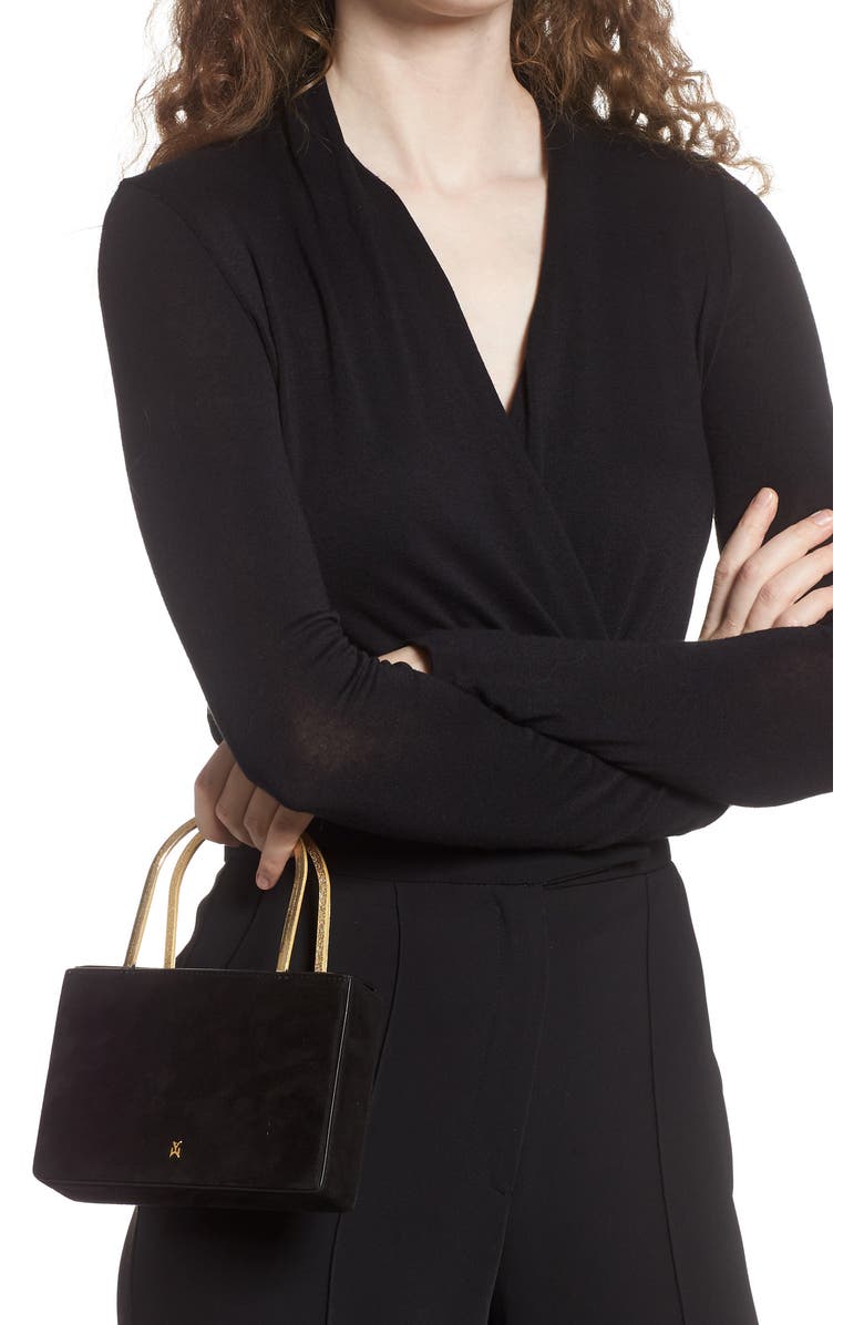 Amina Muaddi Amini Henson Leather Top Handle Bag, Alternate, color,