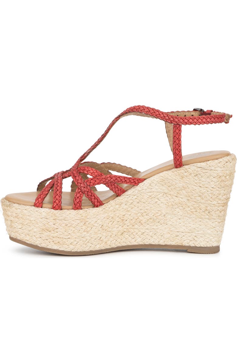 VINTAGE FOUNDRY Eloise Leather Espadrille Platform Wedge Sandal, Alternate, color, Red