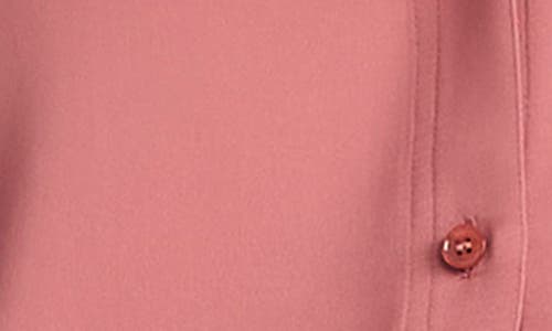 Vince Stretch Silk Blouse In Berry Rust