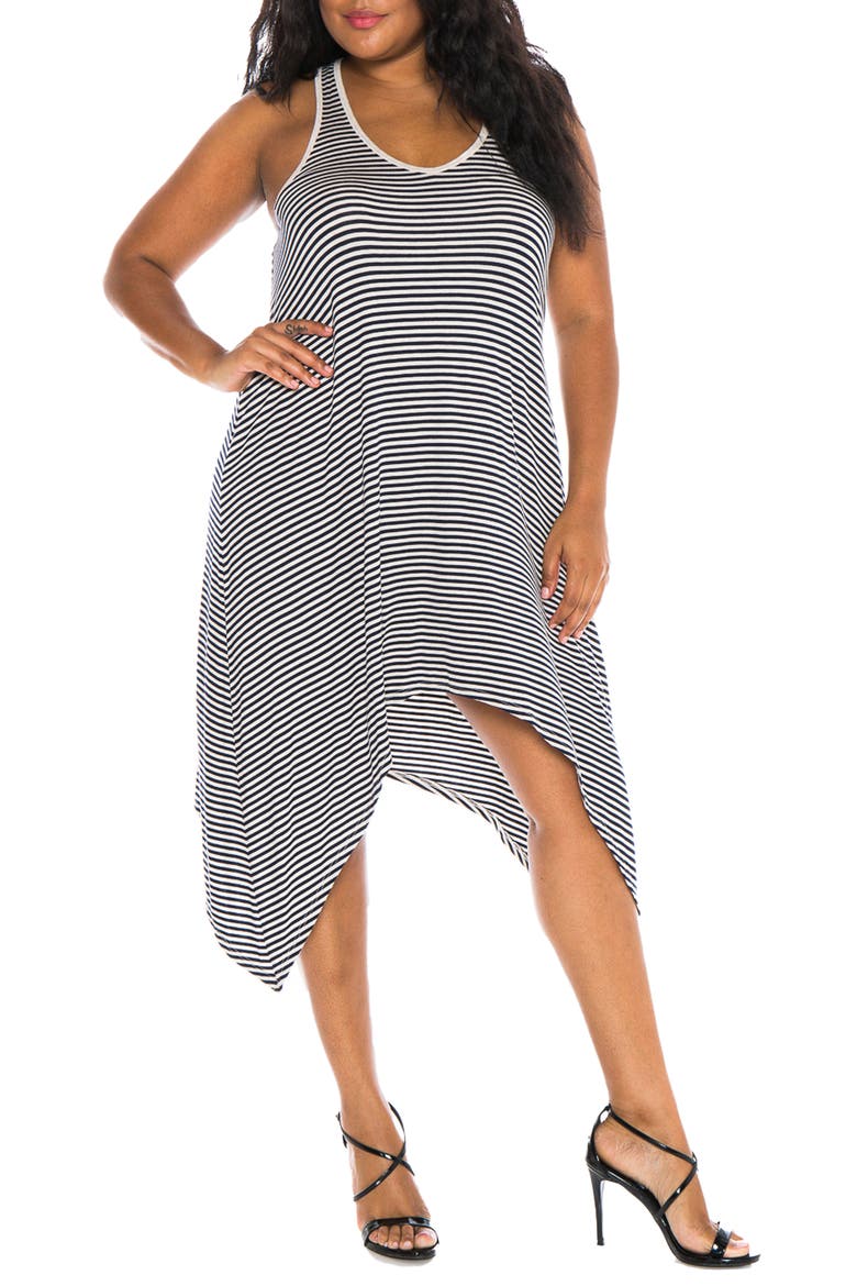 Stripe Tank Dress, Main, color, OATMEAL/ NAVY