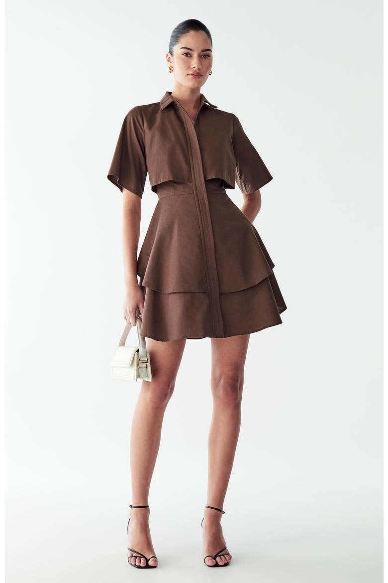 Hugh Layered Dress, Main, color, Chocolate