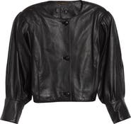 Chloé Plongé Lambskin Leather Short Jacket