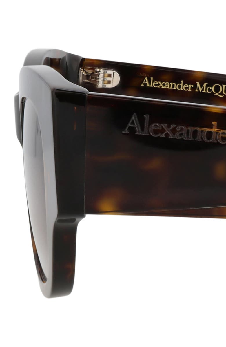 McQueen 50mm Gradient Square Sunglasses, Alternate, color, Havana Havana Brown