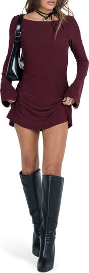 Lukea Long Sleeve Mesh Minidress