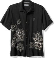 Tommy Bahama Men's Tommy Bahama Black Philadelphia Phillies Hibiscus Vibrations Camp Button-Up Silk Shirt