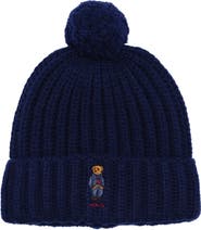 Polo Ralph Lauren Denim Bear Pompom Beanie