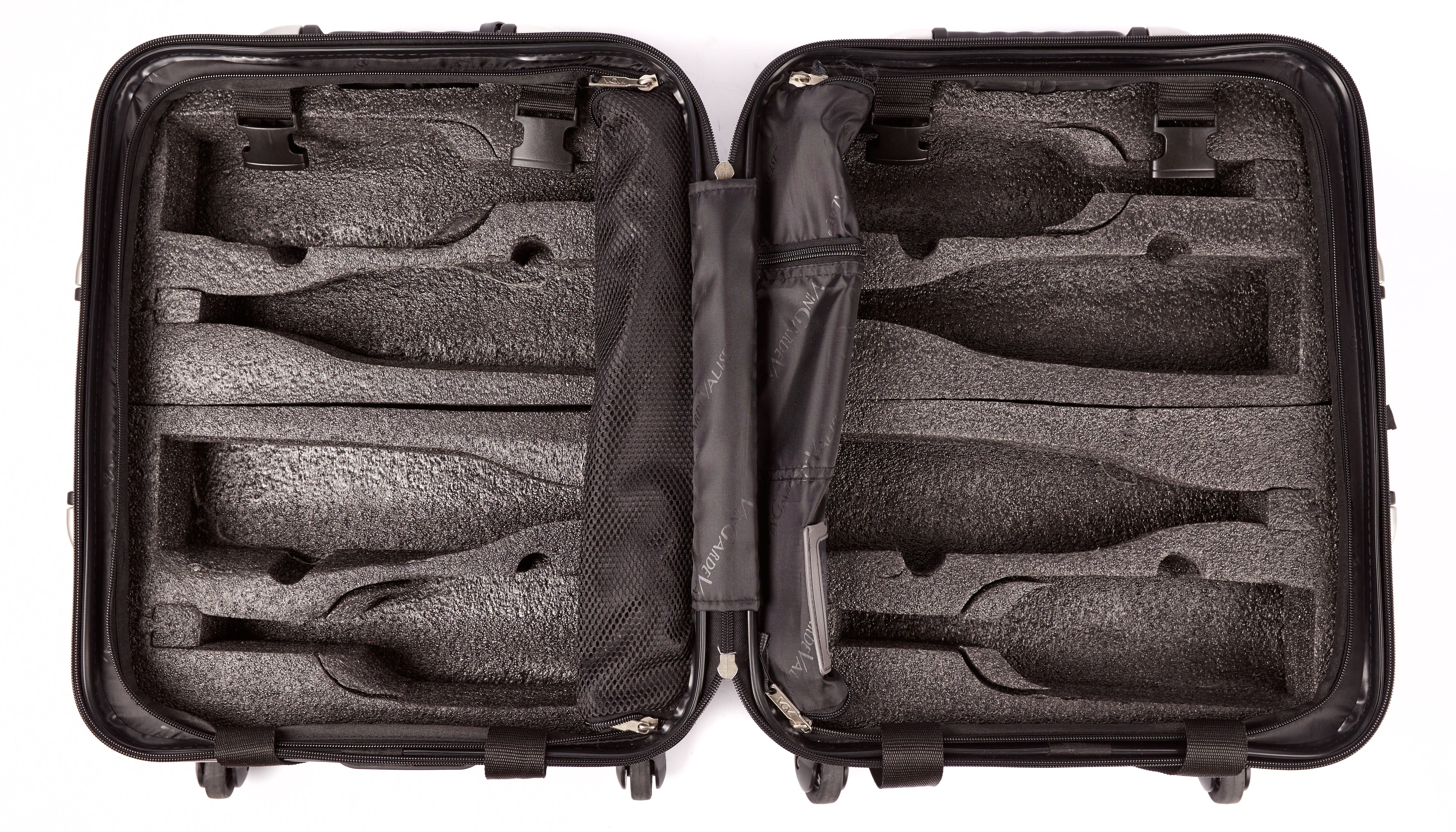 VinGardeValise Petite 8-Bottle Wine & Spirits Suitcase, Alternate, color, Black