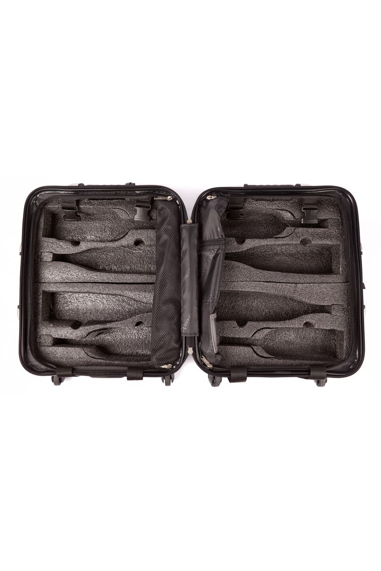Petite 8-Bottle Wine & Spirits Suitcase, Alternate, color, Burgundy