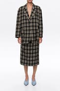 BIMBA Y LOLA Checked Straight Wool Midi Skirt