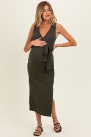 PinkBlush Sleeveless Wrap Midi Dress