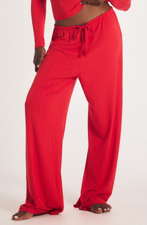 Savage X Fenty Sleek Stitch Sleep Pants In Red