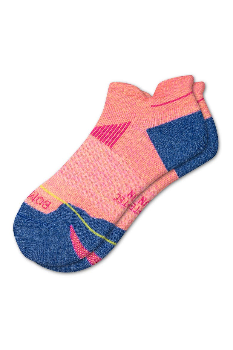 Merino Wool Blend Tab Running Socks, Alternate, color, NEON PINK