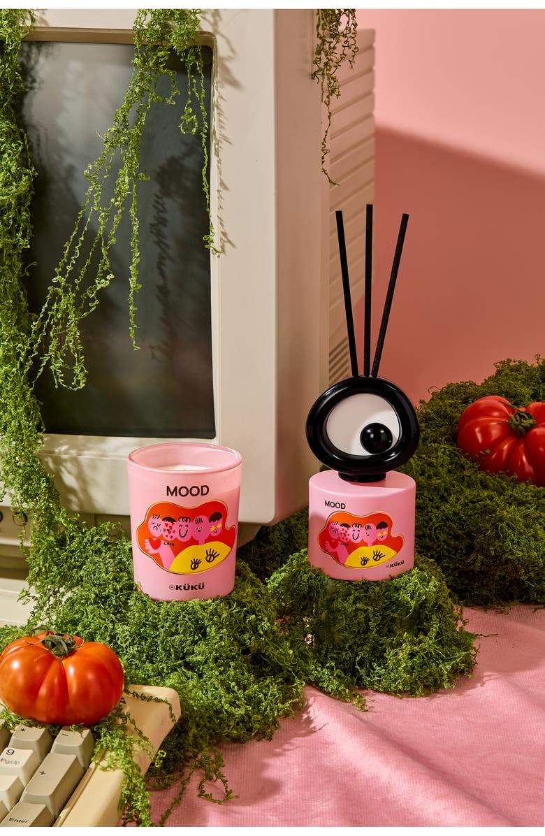 WEKUKU Big Eye Tomato Leaves Scented Candle & Fragrance Diffuser Gift Set, Alternate, color, Red