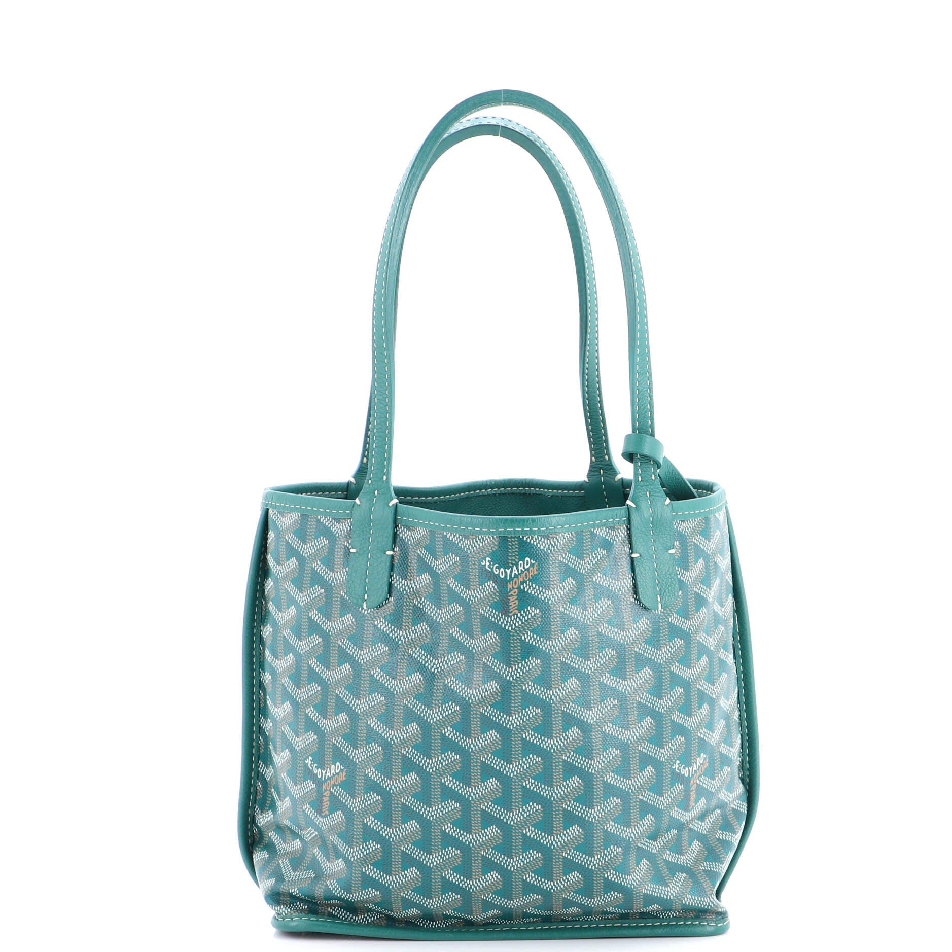 Pre-Owned Goyard Anjou Reversible Tote Coated Canvas Mini, Main, color, Green